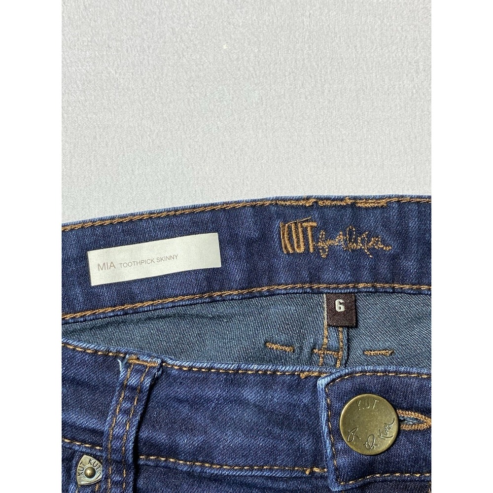 Kut From The Kloth Mia Toothpick Skinny Jeans Size 6 Dark Wash Stretch - Picture 9 of 15